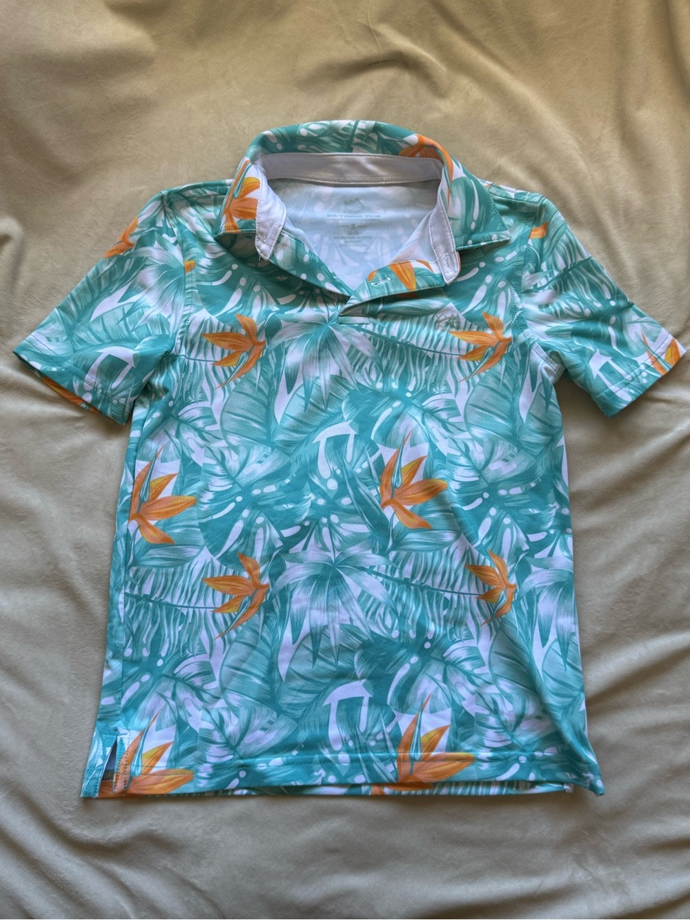 Boys Southern Tide Hawaiian print polo shirt